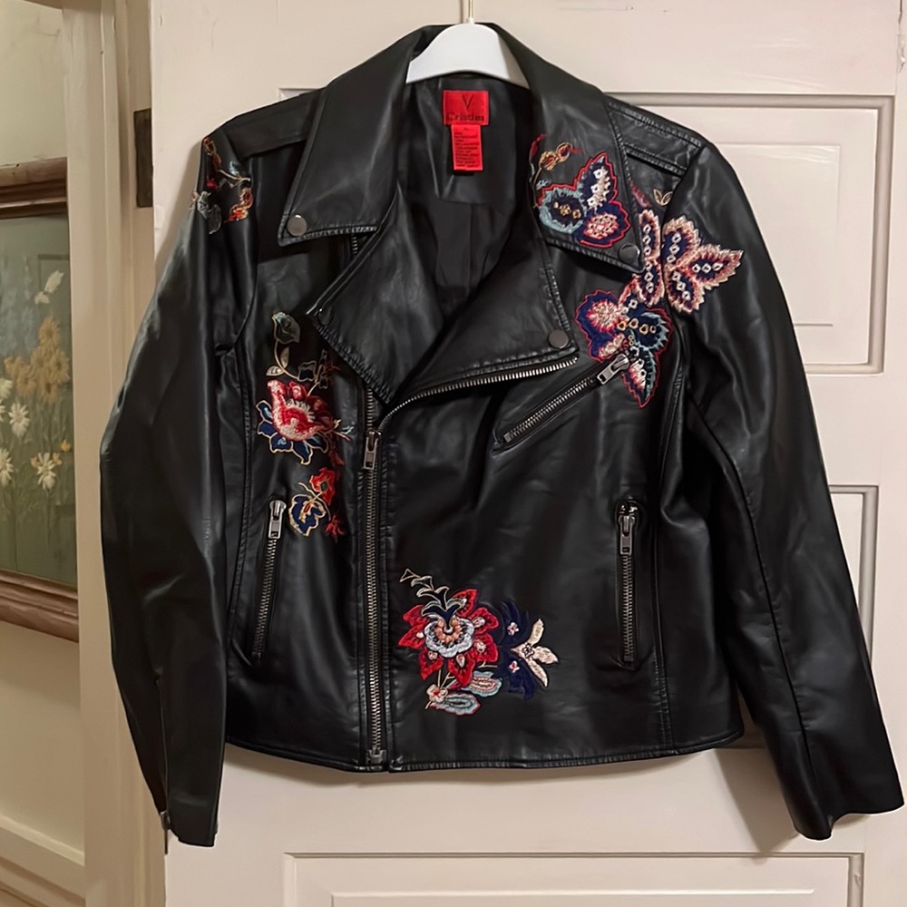 Embroidered Biker Jacket